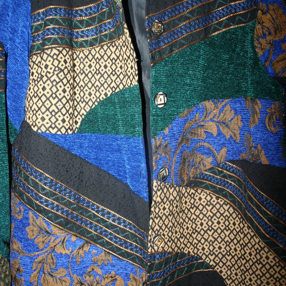 Indigo Moon Multi-Colored Patchwork Tapestry Ladi… - image 5